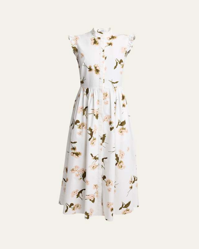 Floral Fit-Flared Midi Dress